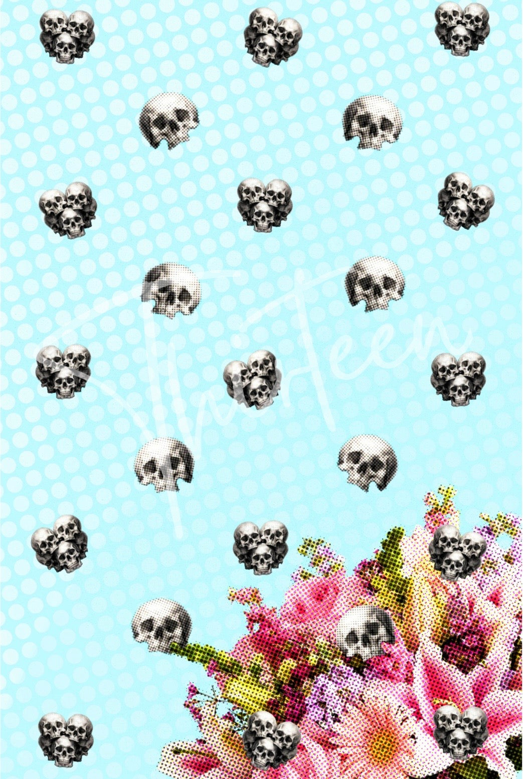 "L-O-V-E Skulls Companion" Decoupage Paper