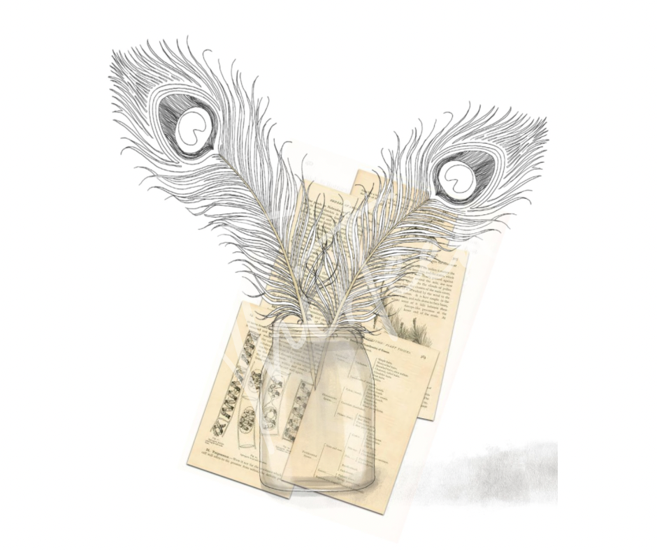 "Feather" Decoupage Paper
