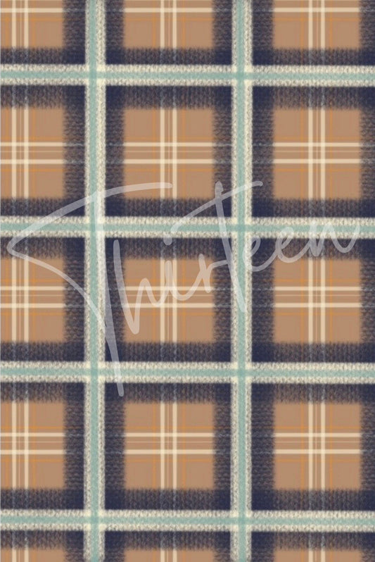 "Autumn Leaves and Companion Plaid" SET Decoupage Paper