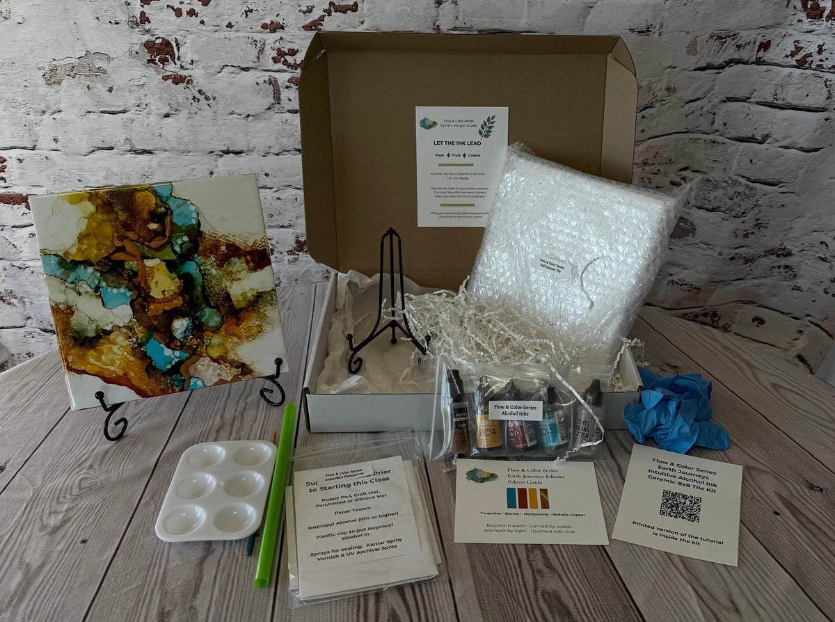 Flow & Color Series:  Earth Journeys Intuitive Alcohol Ink Card Kit