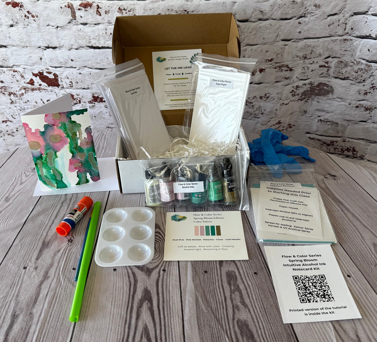 Flow & Color Series:  Spring Bloom Edition - Intuitive Alcohol Ink Card Kit
