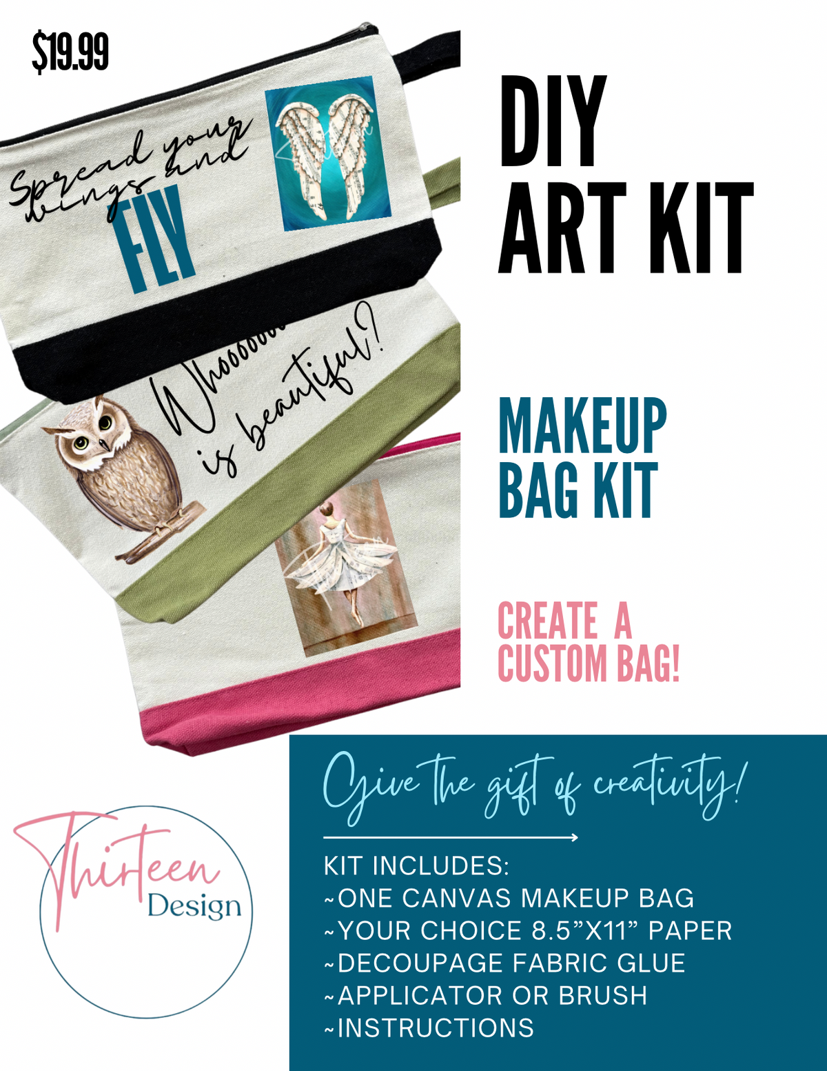 Decoupage Makeup Bag Art Kit