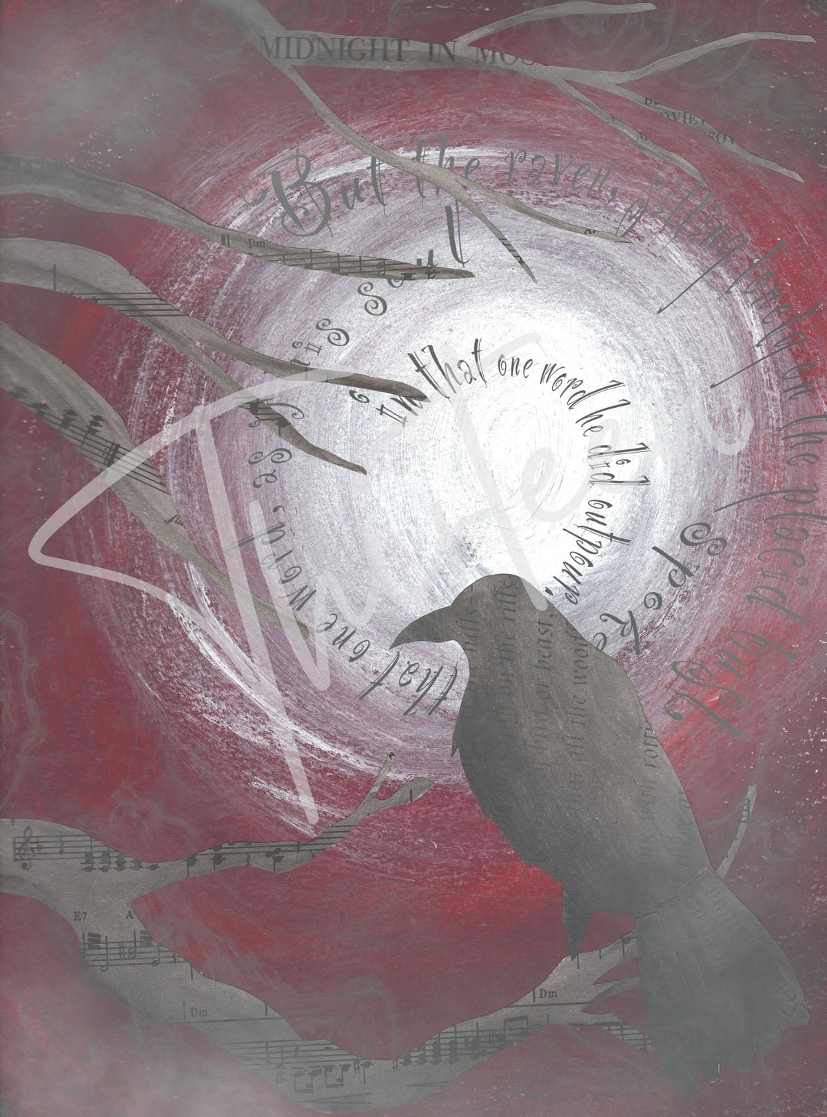 "Nevermore" Decoupage Paper