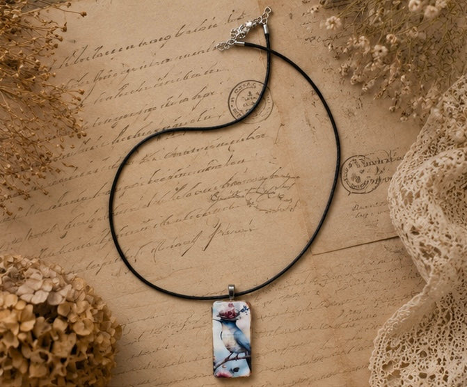 Bluebird in Bloom Domino Necklace