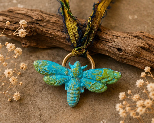 Dragonfly on Gold Ring Necklace