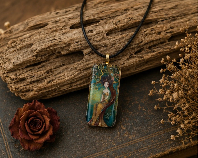 The Tree of Light Domino Art Necklace
