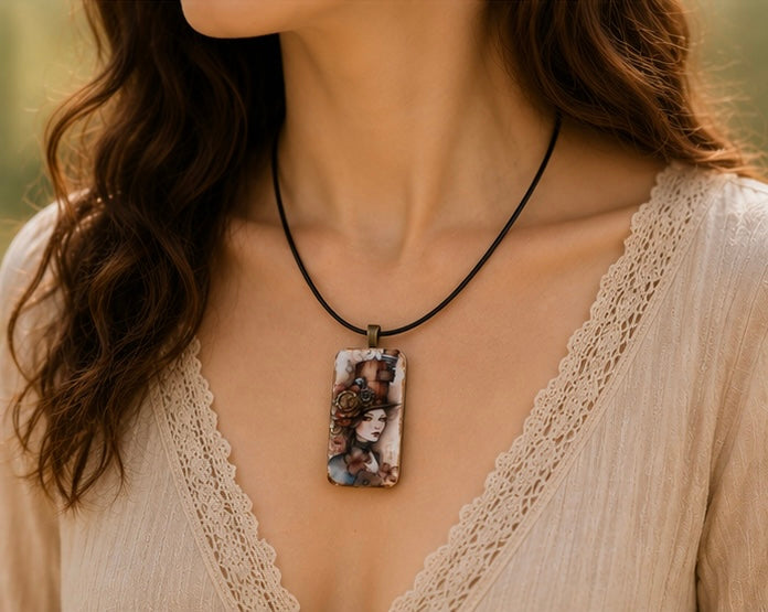 The Timekeeper's Muse Steampunk Art Necklace