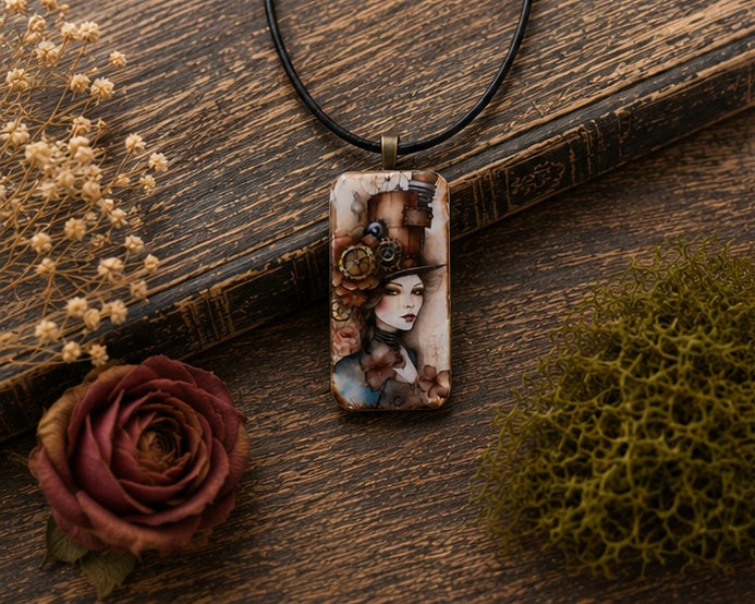 The Timekeeper's Muse Steampunk Art Necklace