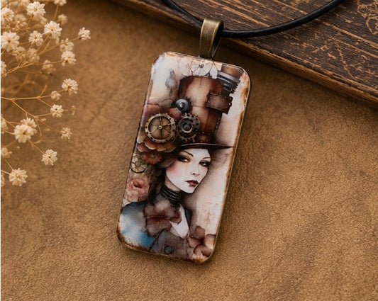 The Timekeeper's Muse Steampunk Art Necklace